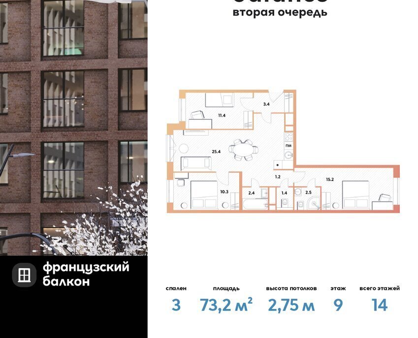 квартира г Москва метро Окская ЮВАО Рязанский ЖК Баланс фото 1