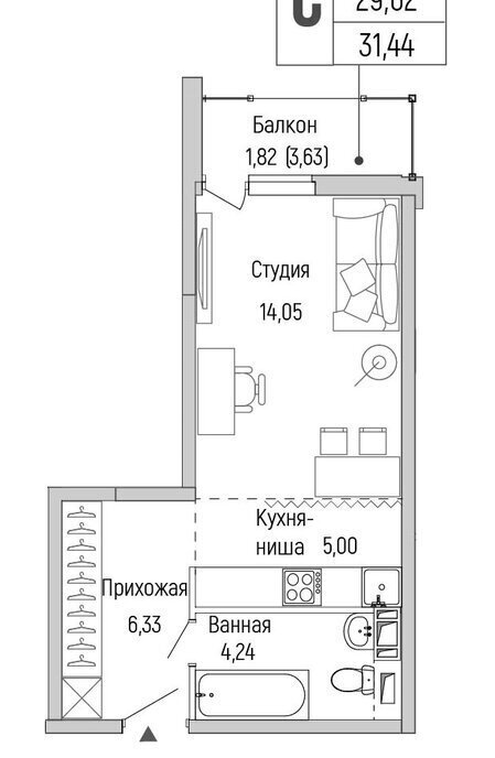 квартира г Красногорск Павшино жилой комплекс Рига Хиллс фото 1