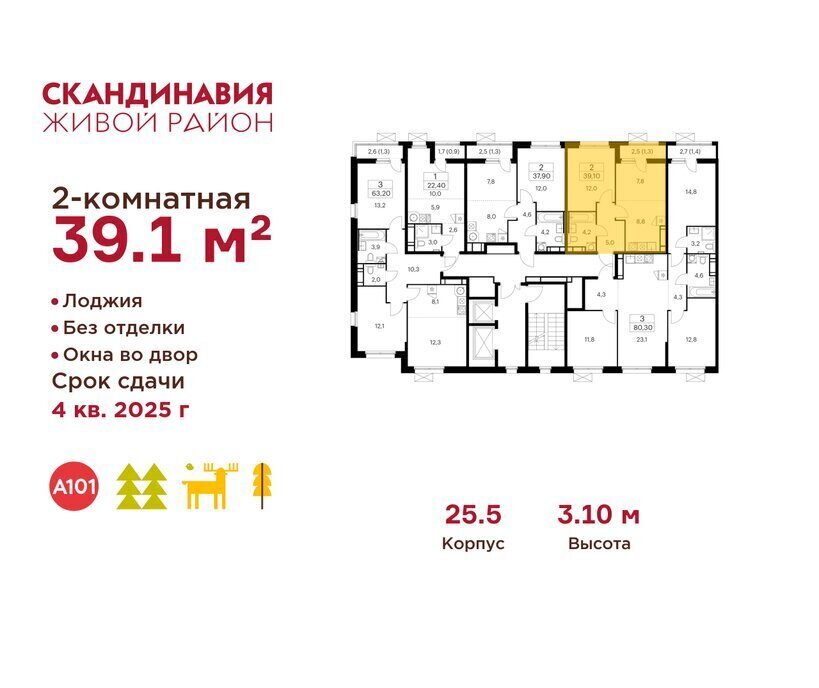 квартира г Москва метро Коммунарка ТиНАО жилой комплекс Скандинавия фото 2