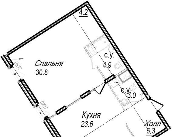 квартира г Санкт-Петербург метро Петроградская наб Реки Карповки 27 округ Аптекарский остров фото 1