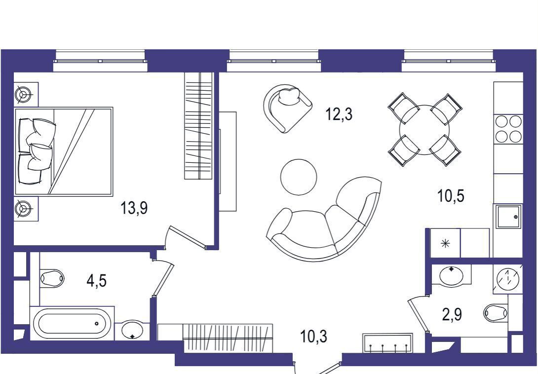 квартира г Тюмень р-н Центральный ул Щербакова 2 корп. 4 фото 2