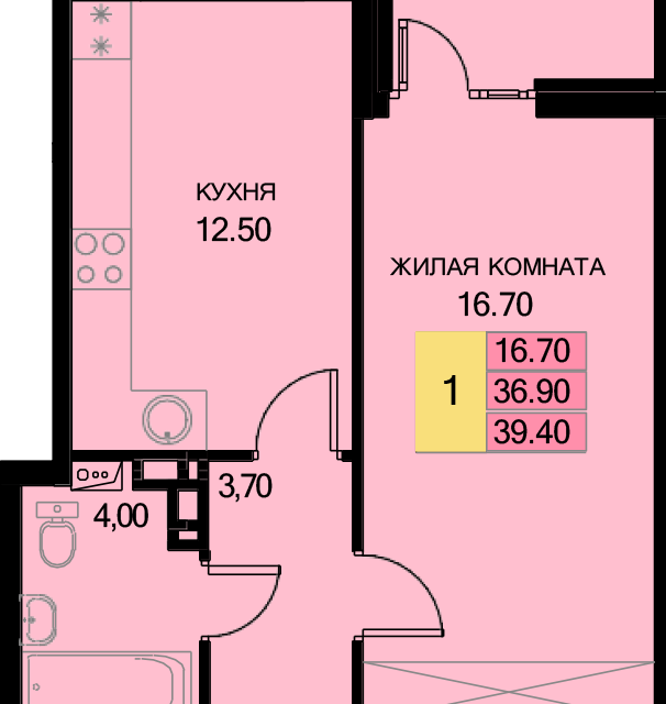 квартира р-н Динской п Южный ул Казачья 4/1 Южно-Кубанское сельское поселение фото 1