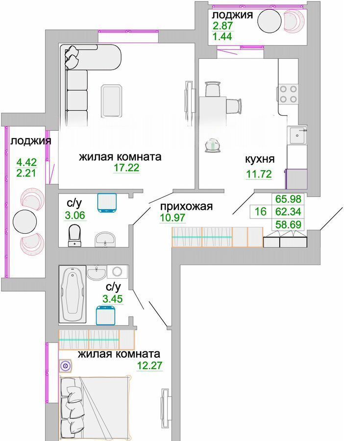 квартира р-н Зеленоградский г Зеленоградск ул Тургенева 16а корп. 2 фото 1