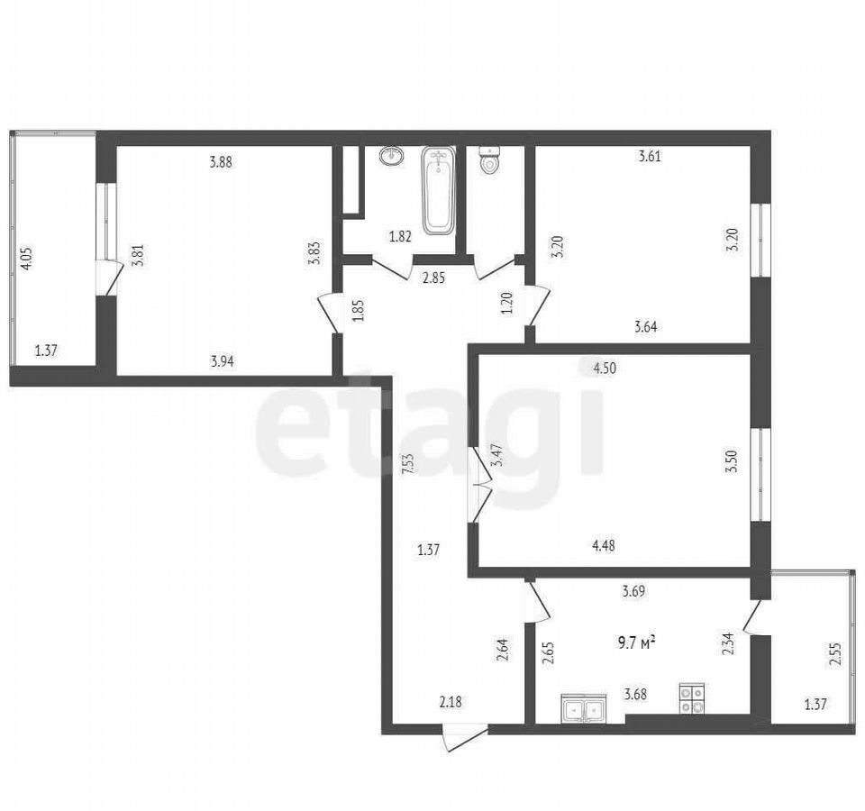 квартира г Стерлитамак Коммунистический ул Артема 70 фото 20