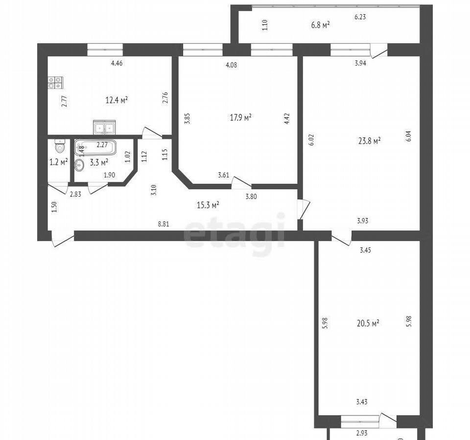 квартира г Стерлитамак ул Худайбердина 224 фото 20