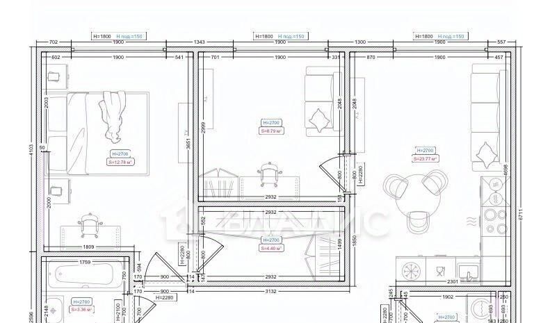 квартира г Москва метро Ховрино ул Дыбенко 7/1 фото 15