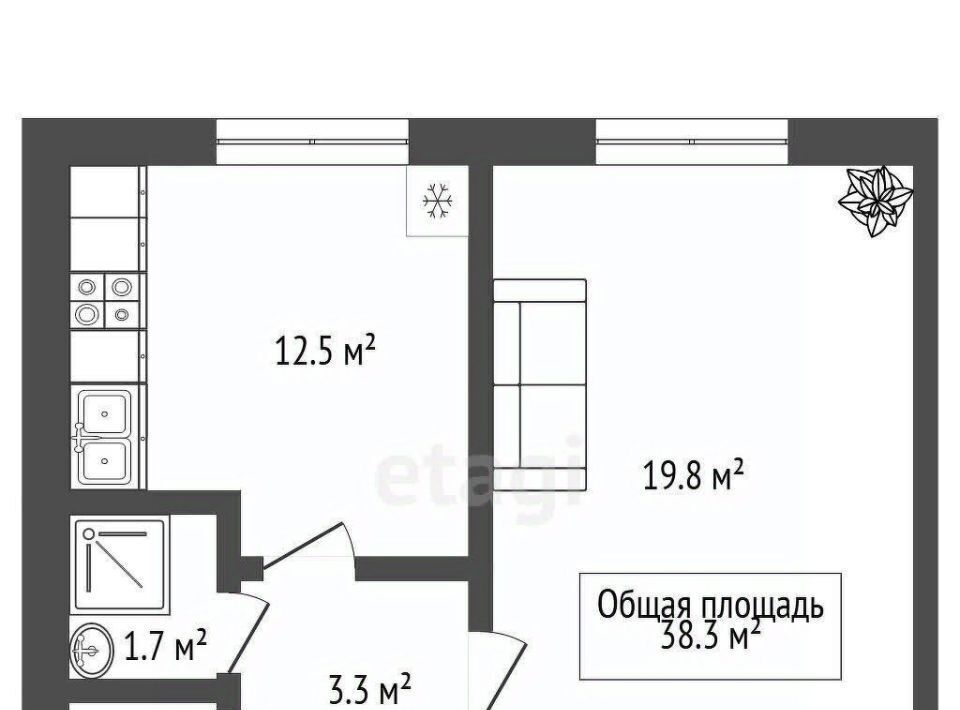 квартира г Новосибирск ул Сибиряков-Гвардейцев 56к/4 Площадь Маркса фото 22