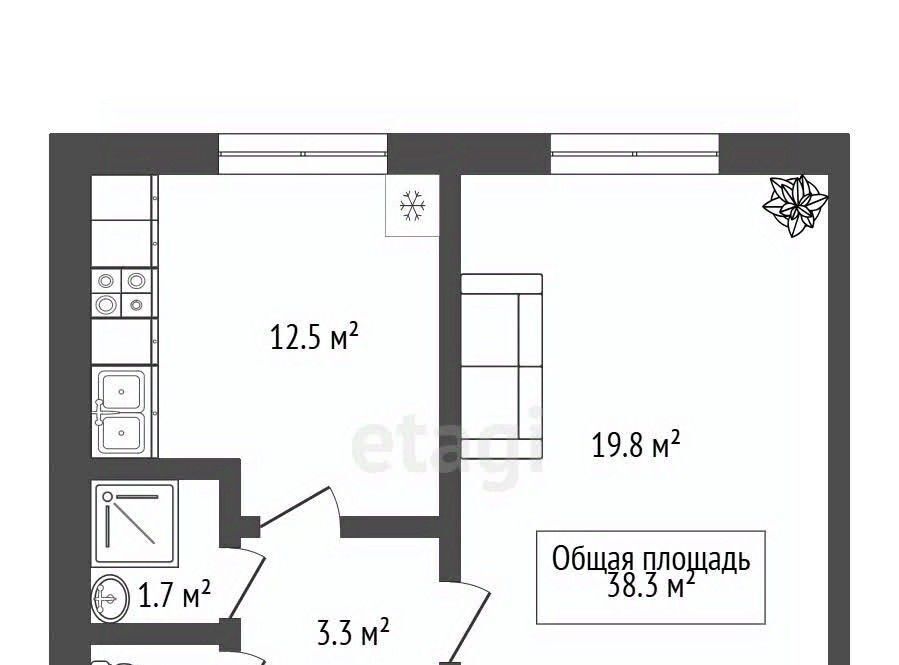 квартира г Новосибирск ул Сибиряков-Гвардейцев 56к/4 Площадь Маркса фото 21