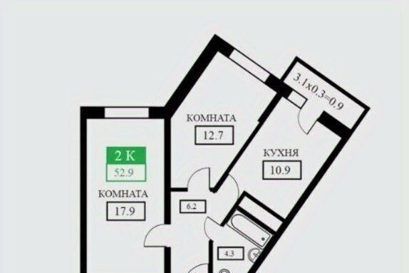 квартира г Краснодар р-н Прикубанский ул Домбайская 55к/5 ЖК «Свобода» фото 2