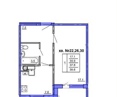 квартира г Кострома р-н Заволжский ул Московская 73 ЖК «Венеция-2» фото 12