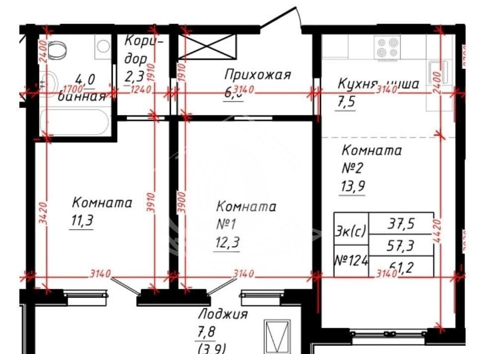 квартира г Барнаул р-н Индустриальный тракт Павловский 162г ЖК «Краски» фото 18