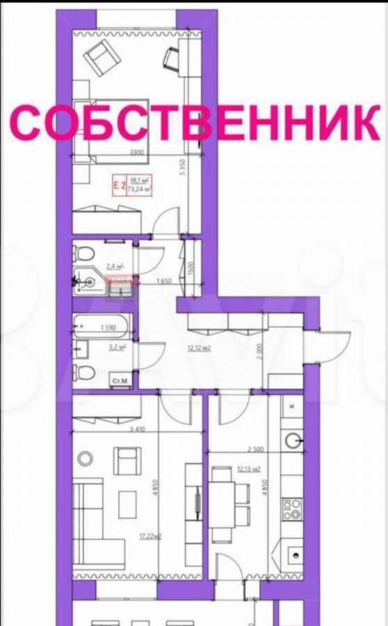 квартира г Рязань р-н Московский ул Семчинская 5 район Семчино фото 28