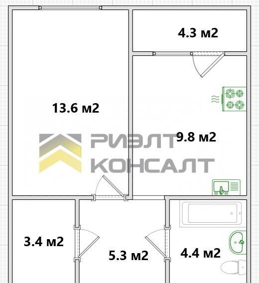 квартира г Омск р-н Советский пр-кт Королева 1 фото 8