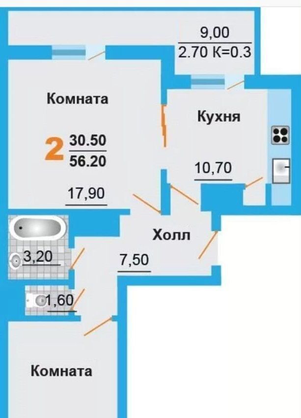 квартира г Домодедово мкр Востряково ул Донская 3 фото 25