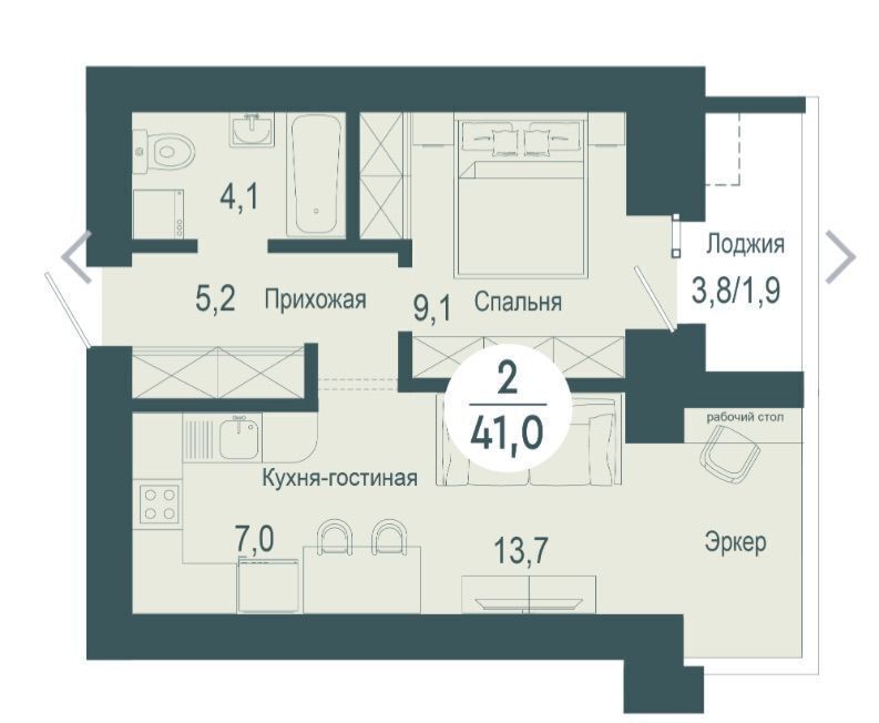 квартира г Красноярск р-н Советский ул Партизана Железняка 48и фото 18