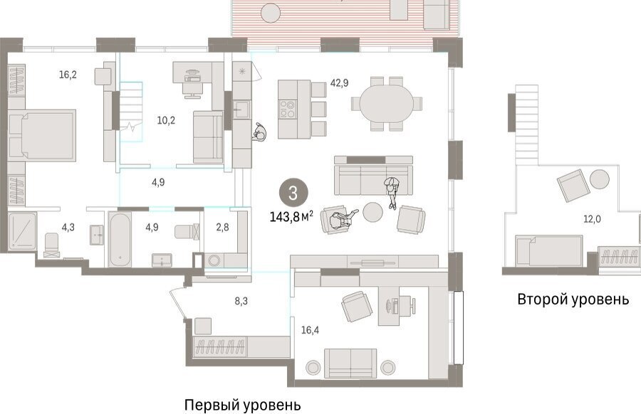 квартира г Тюмень ул Краснооктябрьская 4к/3 фото 2