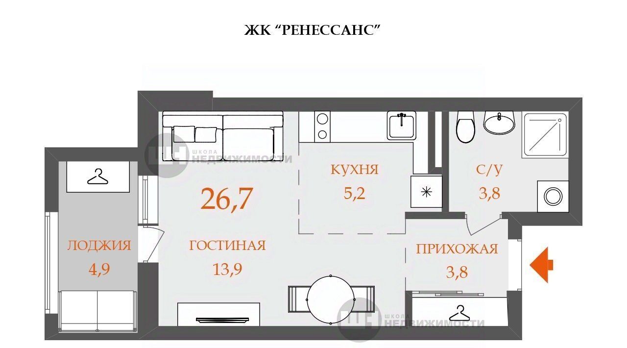 квартира г Санкт-Петербург метро Улица Дыбенко ул Дыбенко 8к/1 фото 2