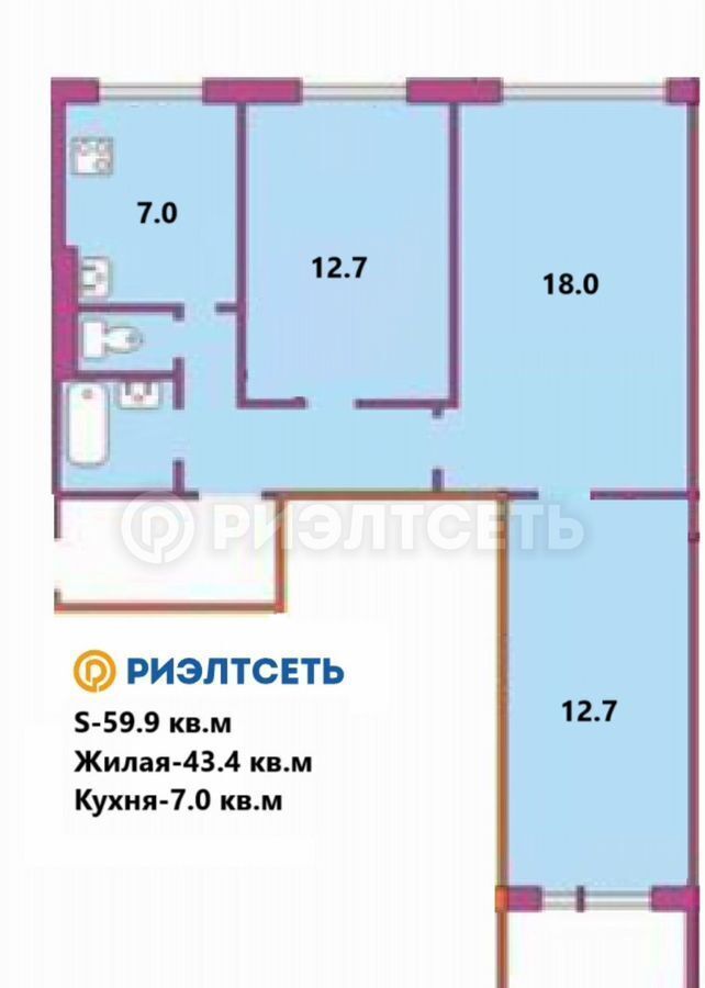 квартира г Мурманск р-н Первомайский пр-кт Кольский 91к/1 фото 23