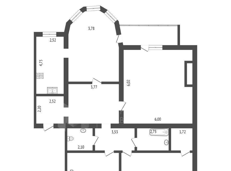 квартира г Тюмень р-н Калининский ул Новосибирская 50 фото 2