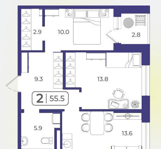 квартира г Тюмень р-н Ленинский ул Дамбовская 29 ЖК QUATTRO корп. 2 фото 2