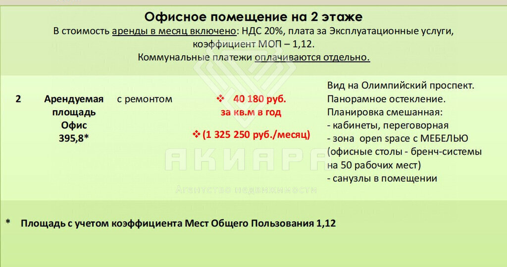 свободного назначения г Москва метро Проспект Мира пр-кт Олимпийский 16с/5 муниципальный округ Мещанский фото 15