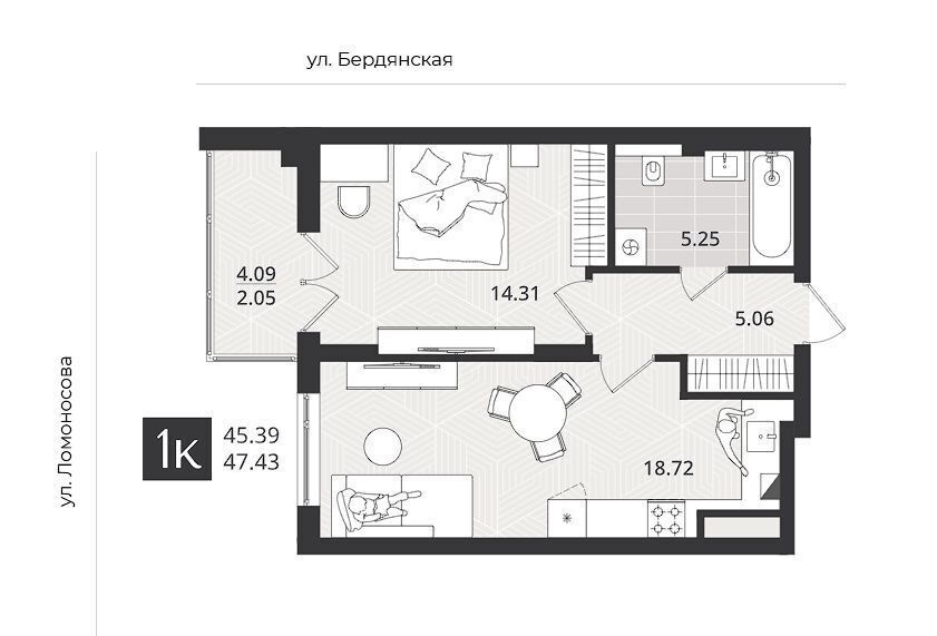 квартира г Калининград р-н Центральный ул Ломоносова 52 ЖД «Дом на Ломоносова» фото 2