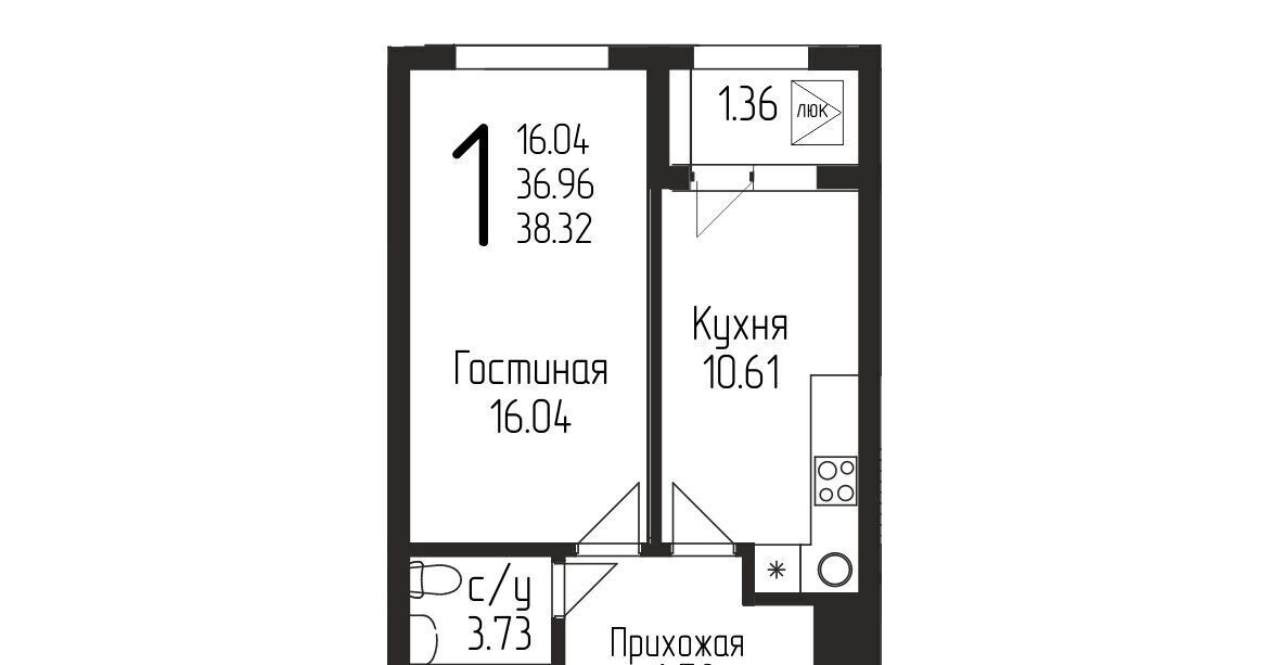 квартира г Уфа р-н Кировский ул Бородинская 19/1 ЖК «Свобода» фото 1