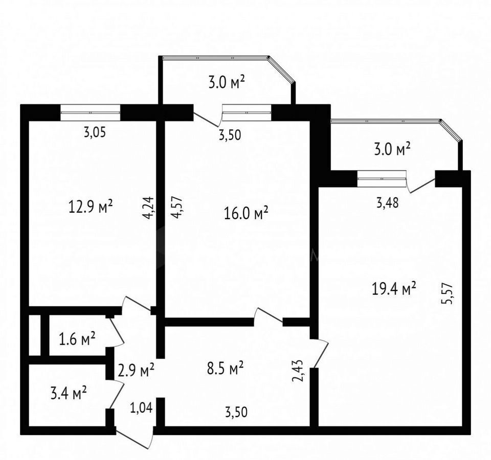 квартира г Тюмень р-н Восточный ул Пермякова 84к/3 фото 40