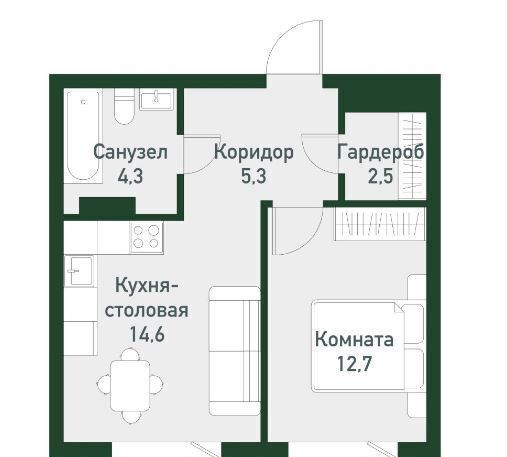 квартира п Западный р-н мкр Привилегия ул Кременкульская 15 Кременкульское сельское поселение, Челябинск фото 7