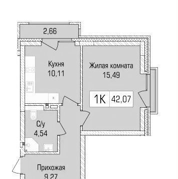 квартира г Новосибирск р-н Калининский ул Объединения 102/4 ЖК «Цивилизация» фото 1