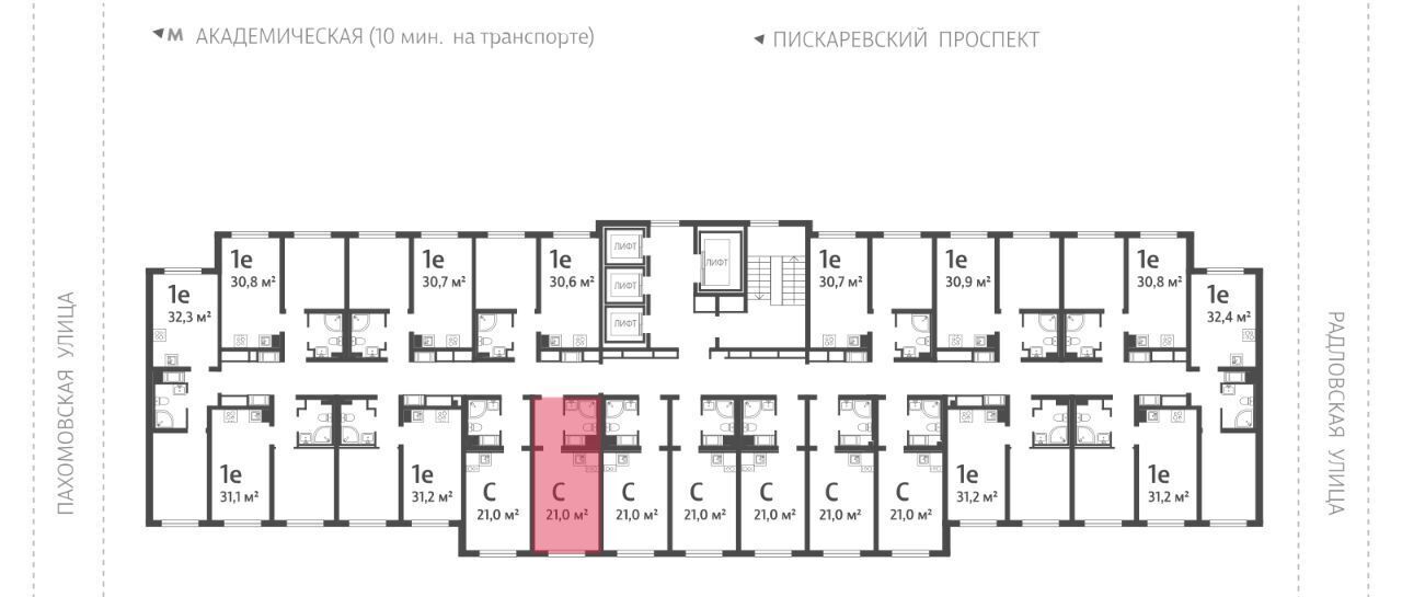 квартира г Санкт-Петербург метро Академическая ул Пахомовская 12к/2 фото 2