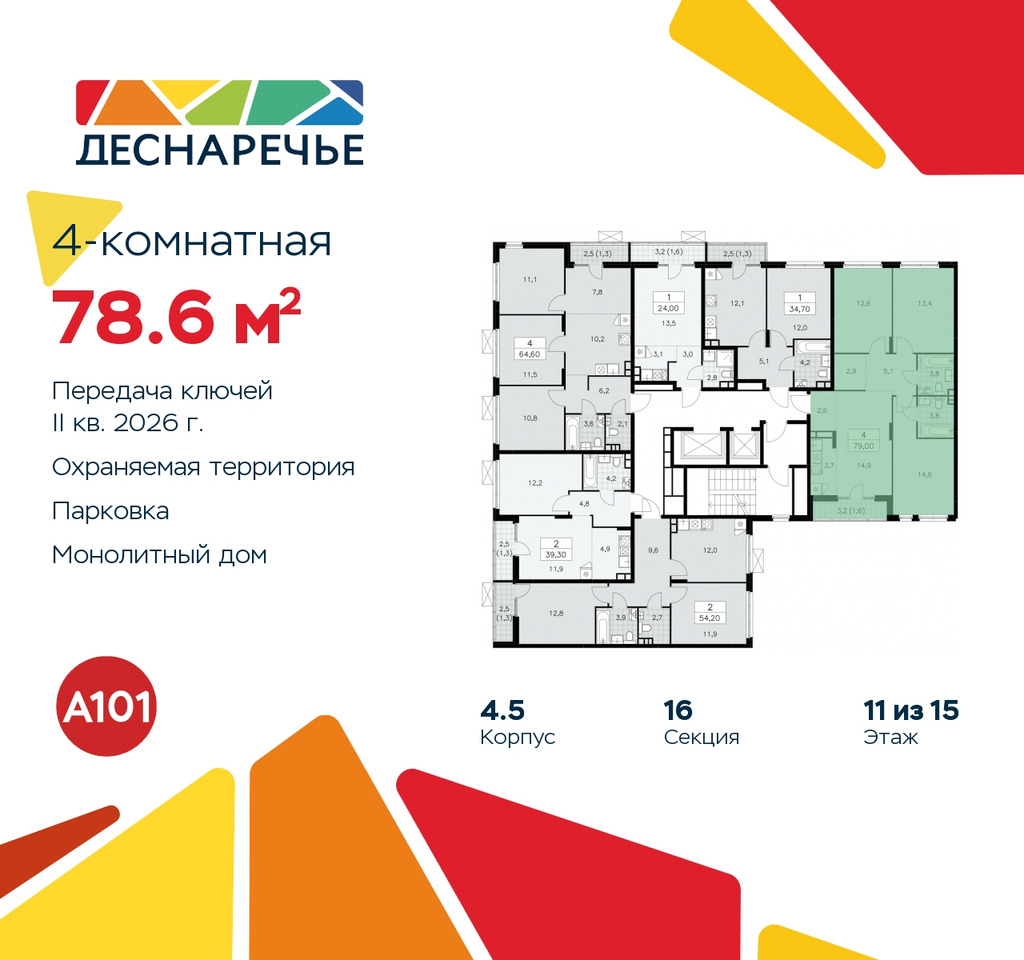 квартира г Москва п Десеновское ул Мостовая 5 метро Прокшино метро Бунинская аллея жилой район «Деснаречье» Филатов луг, Ольховая, Коммунарка фото 2