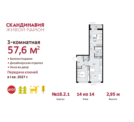 жилой район «Скандинавия» Сосенское, жилой комплекс Скандинавия, 18. 2.1, Бутово фото