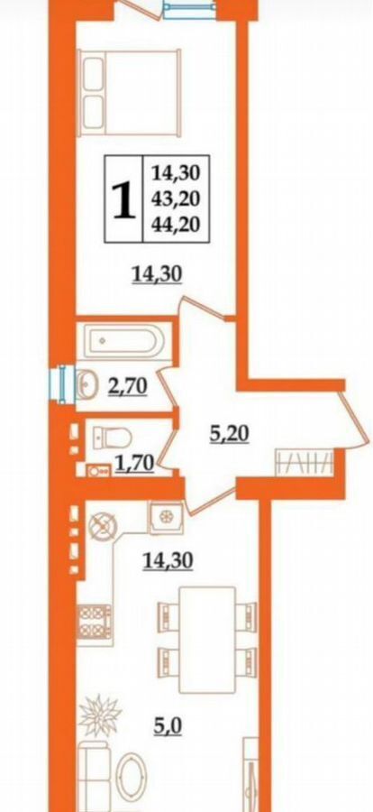 квартира г Краснодар р-н Прикубанский ул им. Ивана Рослого 16 фото 8