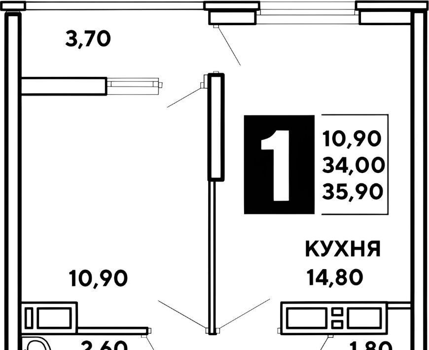 квартира г Краснодар р-н Прикубанский ул Западный Обход 39/2к 4 микрорайон «Самолёт» фото 2