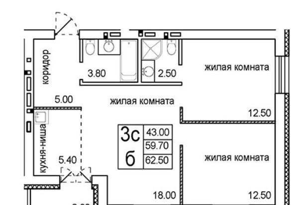 квартира г Новосибирск р-н Октябрьский ул Родниковая 1 ЖК «PROMENADE» фото 1