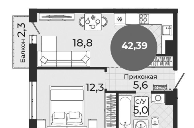 квартира г Новосибирск р-н Кировский ЖК «Семейный квартал» фото 1