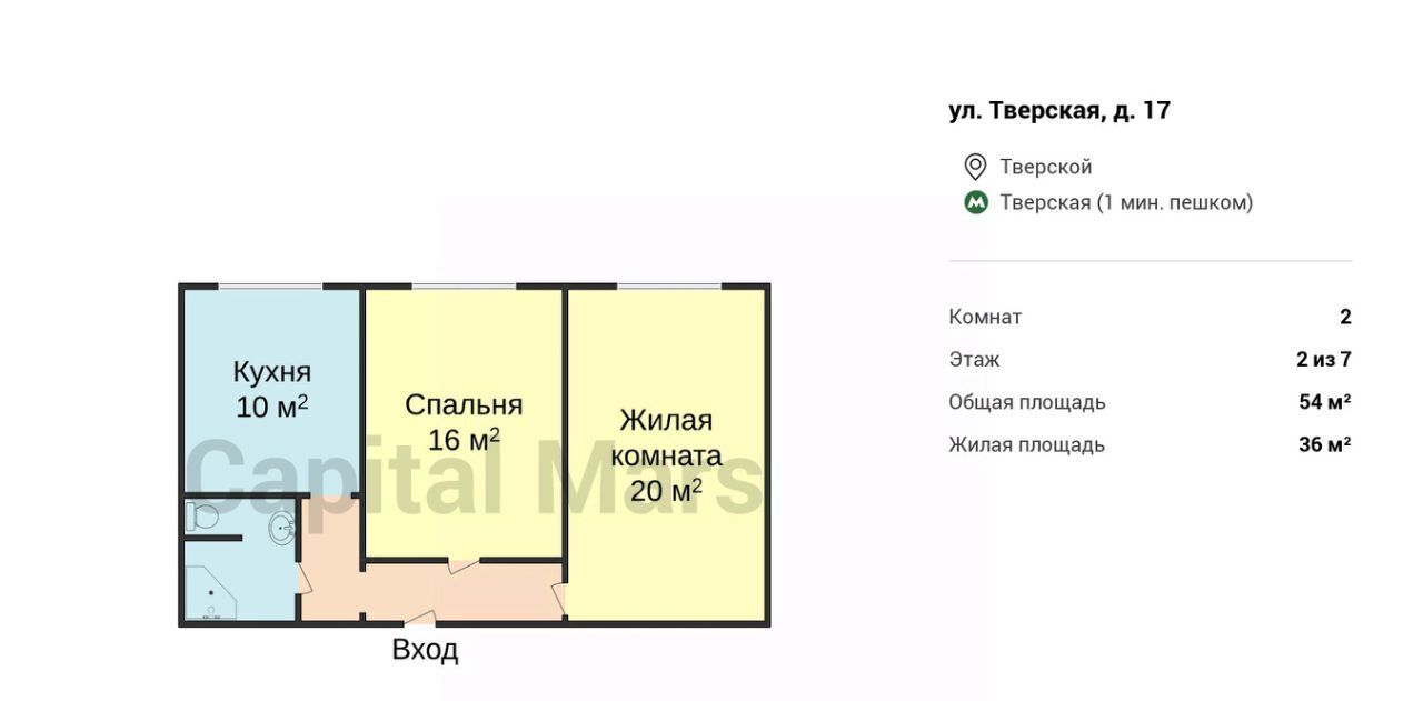 квартира г Москва метро Тверская ул Тверская 17 муниципальный округ Тверской фото 3