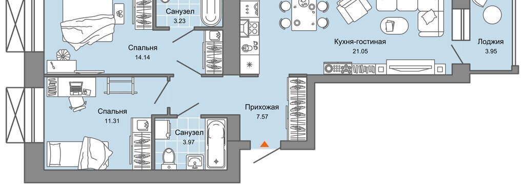 квартира г Киров р-н Ленинский ул 4-й Пятилетки 82 ЖК «Зарядное» фото 1