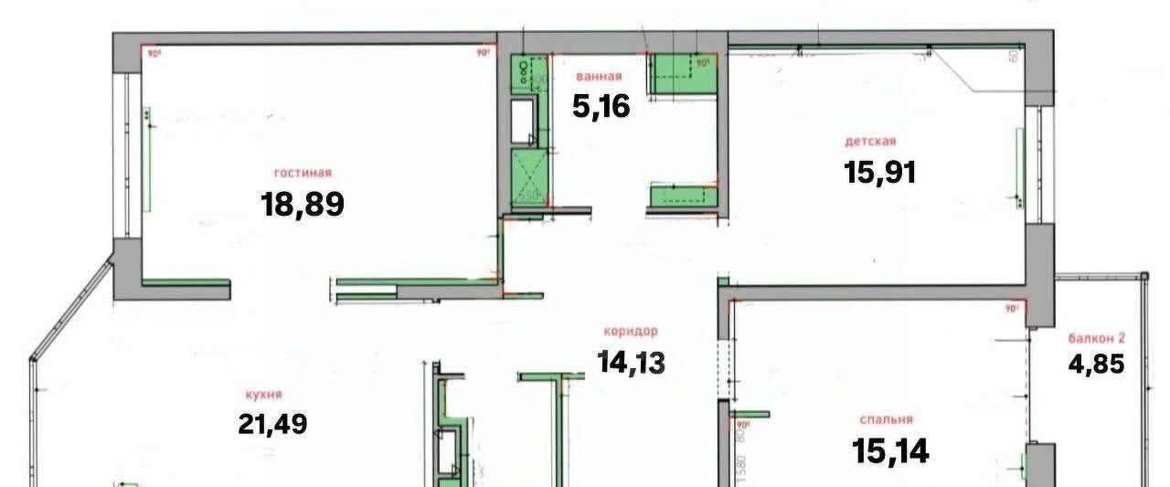 квартира г Санкт-Петербург метро Ленинский Проспект пр-кт Героев 34 ЖК «Жемчужный Берег» округ Южно-Приморский фото 4