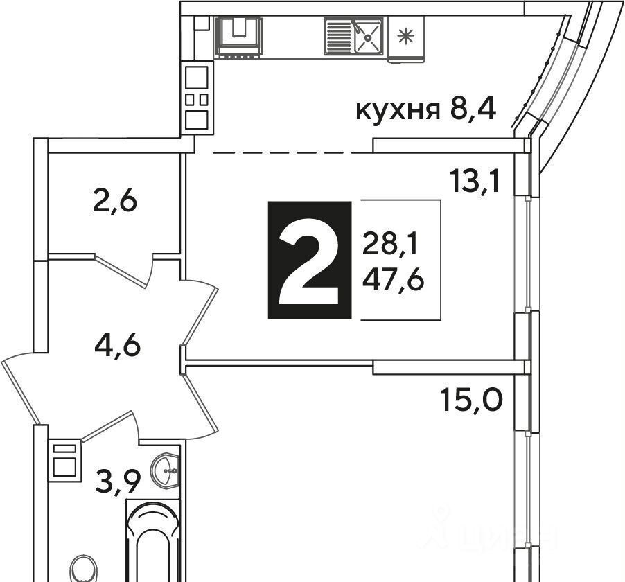 квартира г Краснодар р-н Прикубанский ул Западный Обход 42 ЖК «Самолет» фото 1