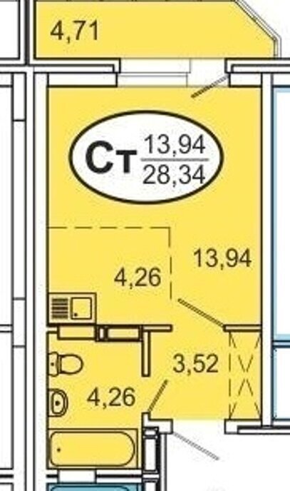 квартира г Новосибирск Студенческая ул Немировича-Данченко 144/1 фото 13