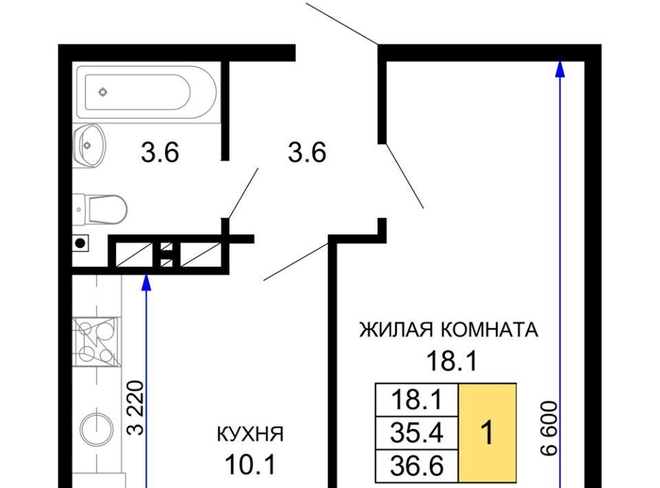 квартира г Краснодар р-н Прикубанский ЖК «Дыхание» фото 1