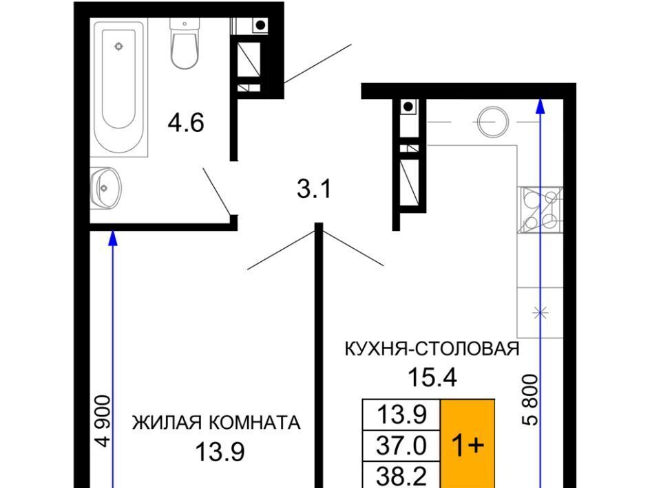 квартира г Краснодар р-н Прикубанский ЖК «Дыхание» фото 1