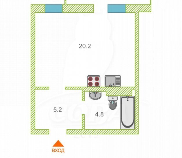 квартира г Тюмень ул Обдорская 1к/1 Калининский административный округ фото 2