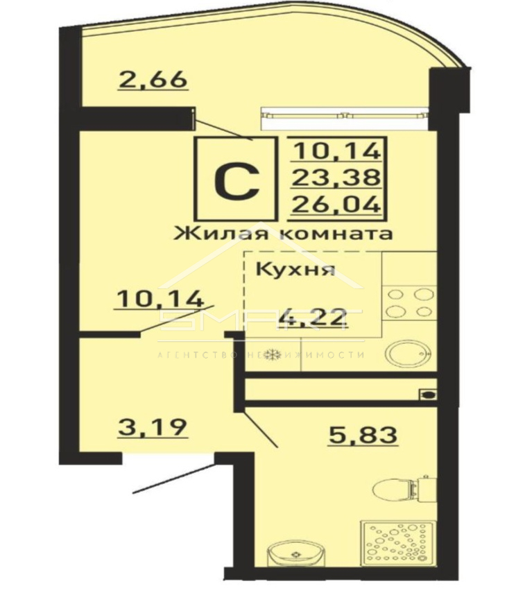 квартира р-н Туапсинский с Ольгинка мкр 3-й 21/1 ЖК Sun Hills Olginka Новомихайловское городское поселение фото 2