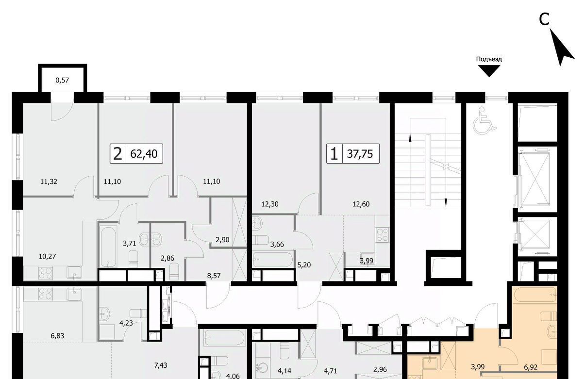 квартира г Москва метро Бульвар Рокоссовского ул 3-я Гражданская 21 ЖК Селф муниципальный округ Богородское фото 2