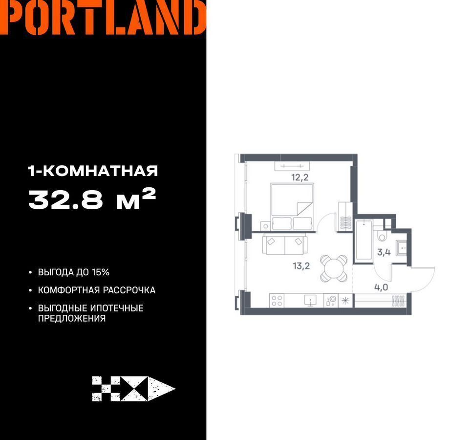 квартира г Москва метро Печатники ул Южнопортовая 8 ЖК «Portland» муниципальный округ Печатники фото 1