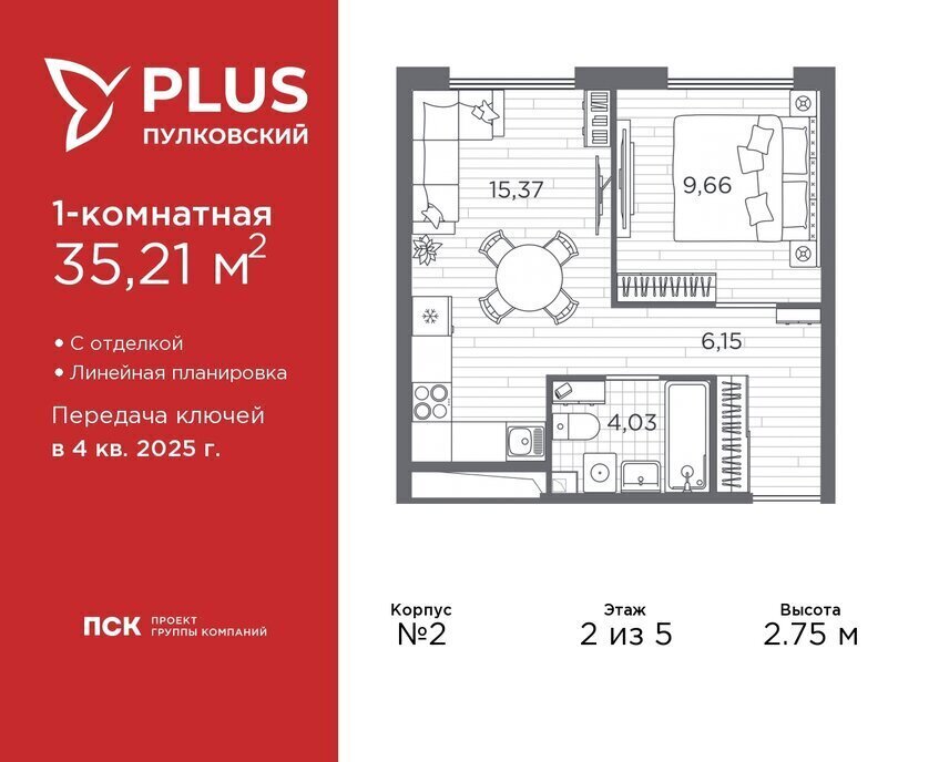 квартира г Санкт-Петербург метро Московская ЖК Пулковский Ленинградская область фото 1