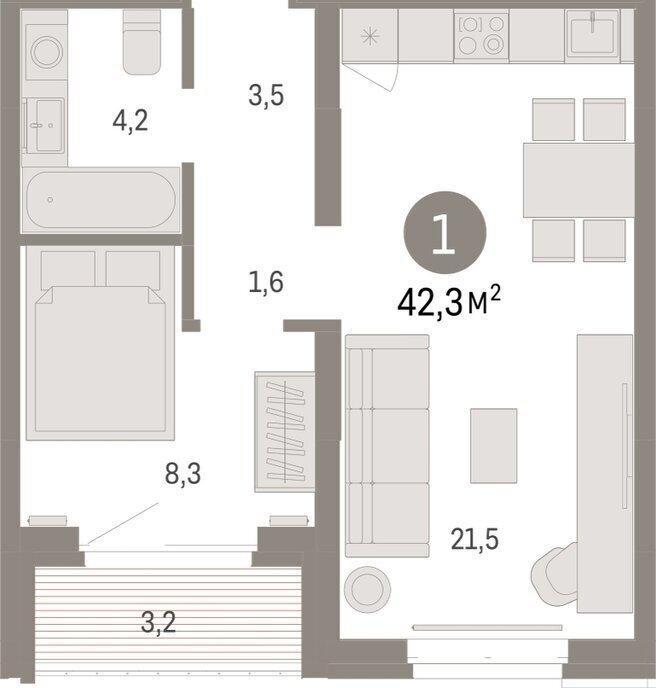 квартира г Тюмень жилой комплекс На Минской фото 2